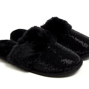 Torrid Slippers Size 8 WW Embelished Black